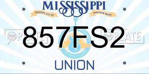 857FS2 Mississippi License Plate