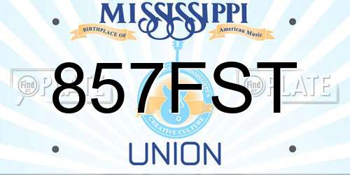857FST Mississippi License Plate