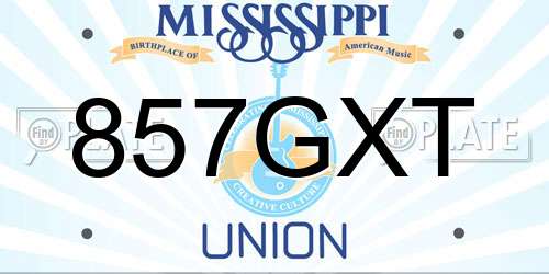 857GXT Mississippi License Plate
