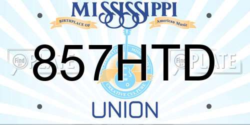 857HTD Mississippi License Plate