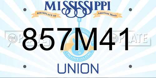 857M41 Mississippi License Plate