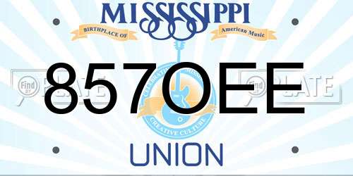 857OEE Mississippi License Plate