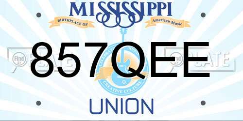 857QEE Mississippi License Plate