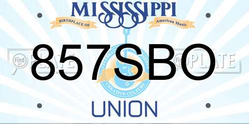 857SBO Mississippi License Plate