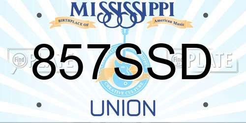 857SSD Mississippi License Plate