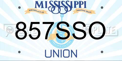 857SSO Mississippi License Plate