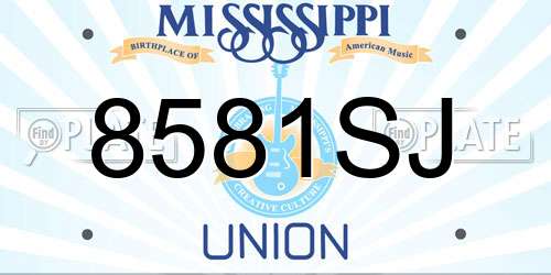 8581SJ Mississippi License Plate