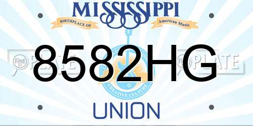 8582HG Mississippi License Plate