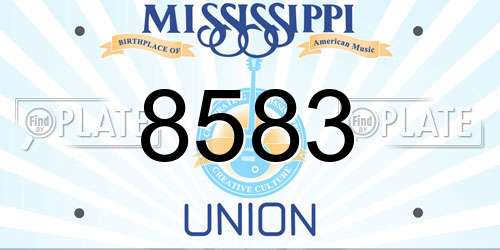 8583 Mississippi License Plate