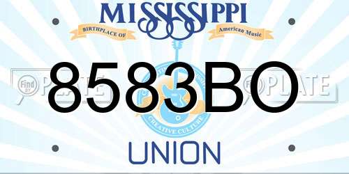 8583BO Mississippi License Plate