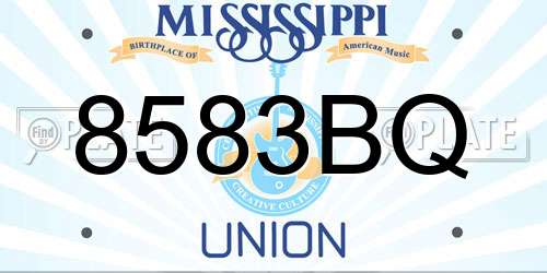 8583BQ Mississippi License Plate