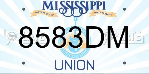 8583DM Mississippi License Plate