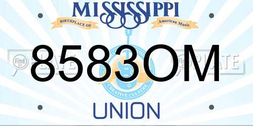 8583OM Mississippi License Plate
