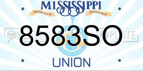 8583SO Mississippi License Plate