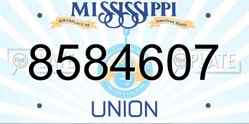 8584607 Mississippi License Plate