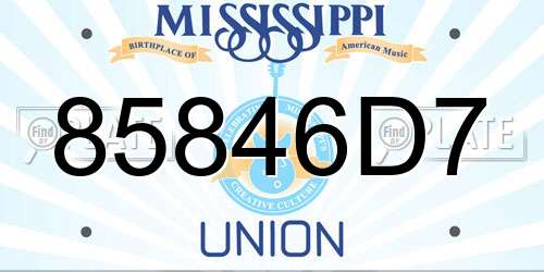 85846D7 Mississippi License Plate