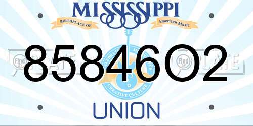 85846O2 Mississippi License Plate