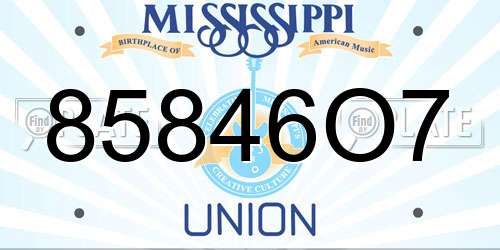 85846O7 Mississippi License Plate