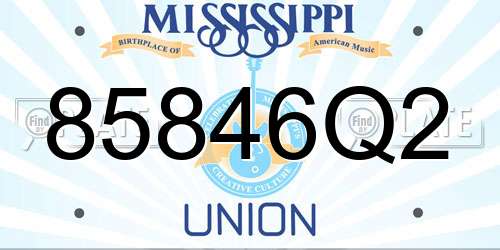 85846Q2 Mississippi License Plate