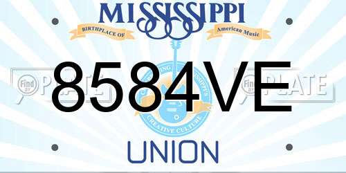 8584VE Mississippi License Plate