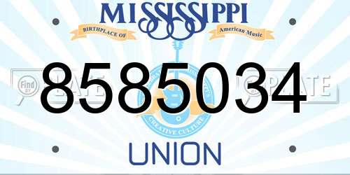 8585034 Mississippi License Plate