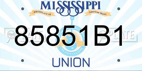 85851B1 Mississippi License Plate