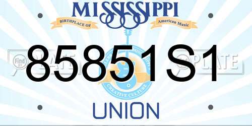 85851S1 Mississippi License Plate