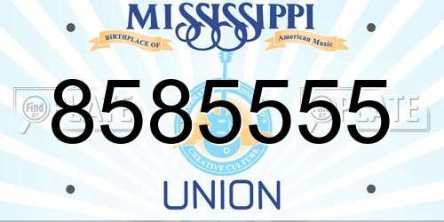 8585555 Mississippi License Plate