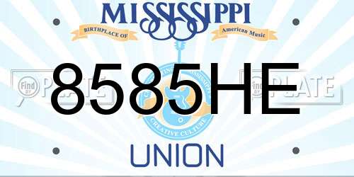 8585HE Mississippi License Plate