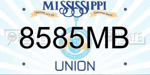 8585MB Mississippi License Plate