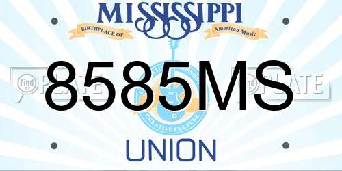 8585MS Mississippi License Plate