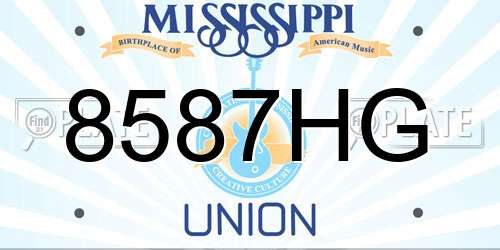 8587HG Mississippi License Plate