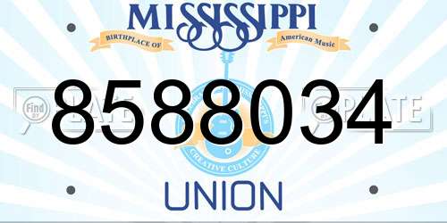8588034 Mississippi License Plate