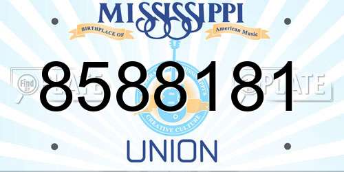 8588181 Mississippi License Plate