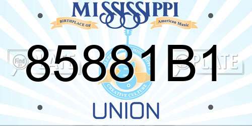 85881B1 Mississippi License Plate