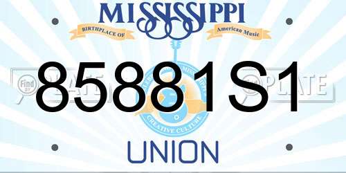 85881S1 Mississippi License Plate