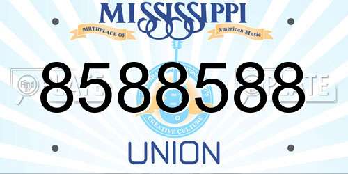 8588588 Mississippi License Plate