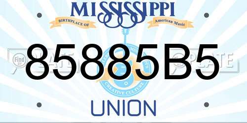 85885B5 Mississippi License Plate