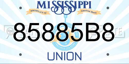 85885B8 Mississippi License Plate