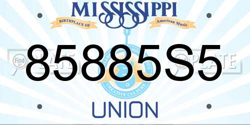 85885S5 Mississippi License Plate