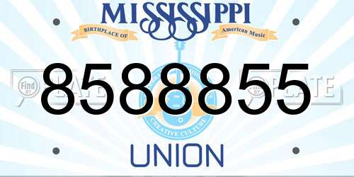 8588855 Mississippi License Plate