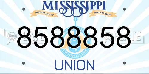 8588858 Mississippi License Plate