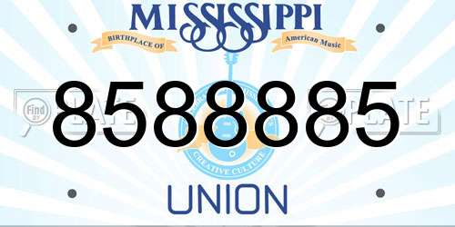 8588885 Mississippi License Plate