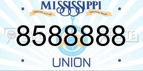 8588888 Mississippi License Plate