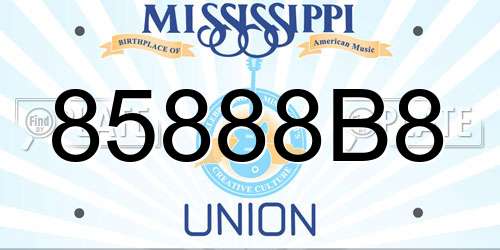 85888B8 Mississippi License Plate