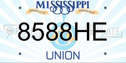 8588HE Mississippi License Plate