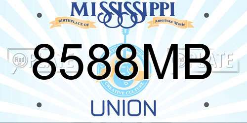 8588MB Mississippi License Plate