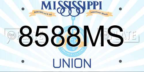 8588MS Mississippi License Plate
