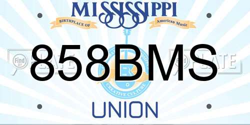 858BMS Mississippi License Plate