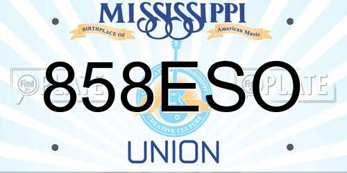858ESO Mississippi License Plate